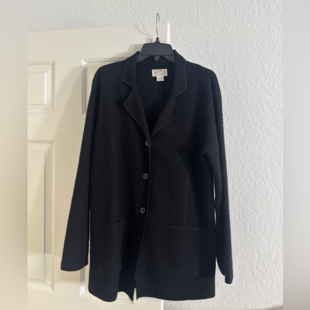 Silk Club Button Down Wool Jacket